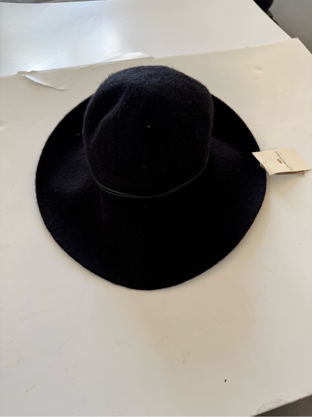 San Diego Hat Company Black Wool blend Wide-Brim Cloche Hat - Picture 2 of 6